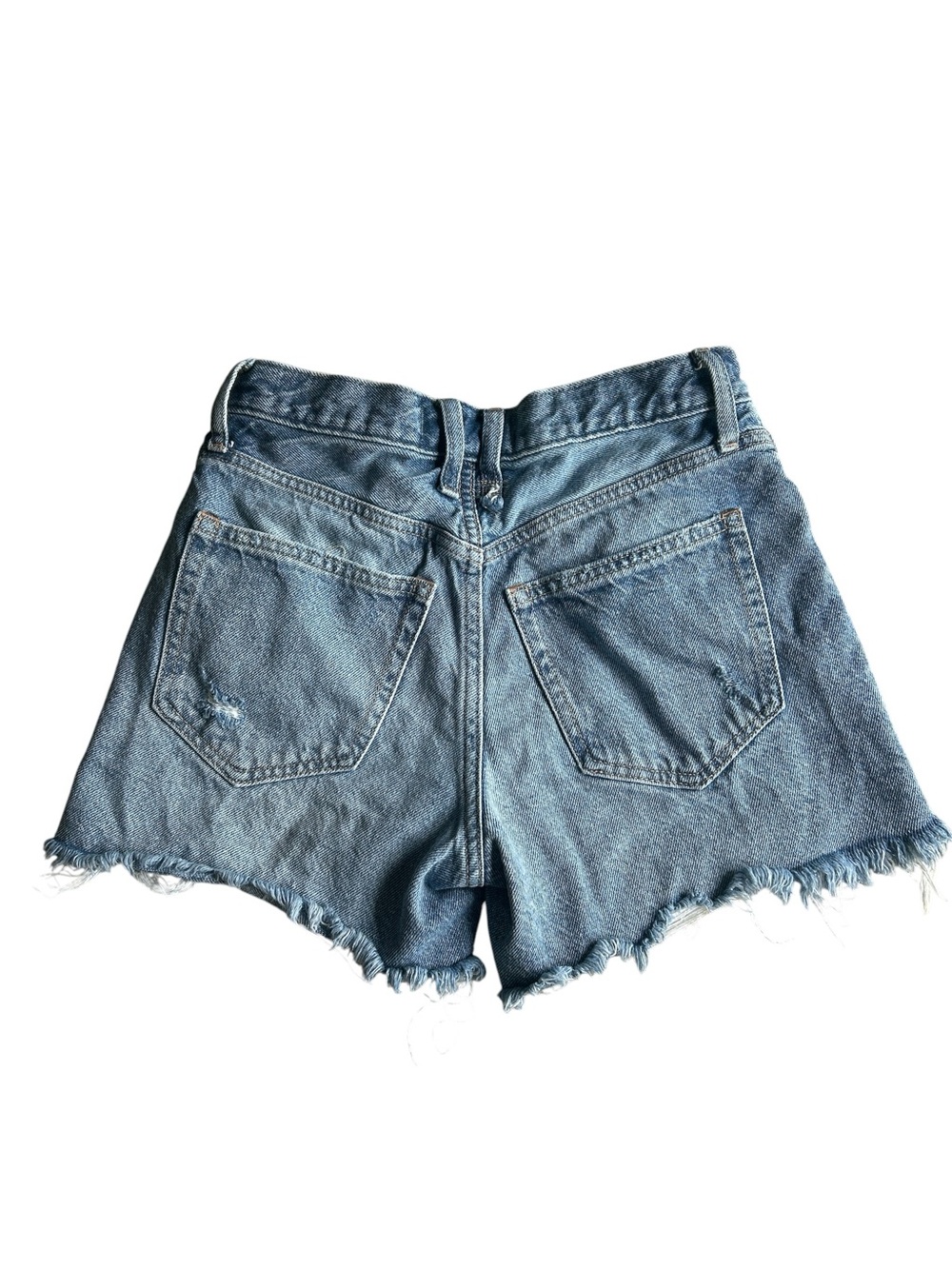 Free People Light Blue Distressed Denim Shorts - Picture 2 of 4